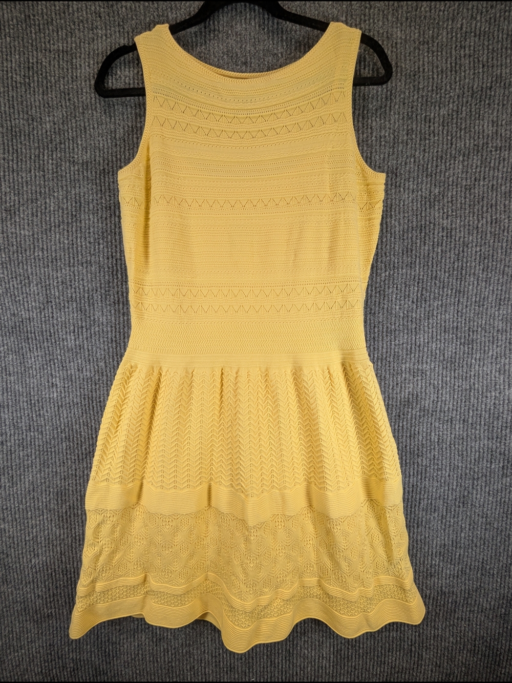 Lauren Ralph Lauren Yellow Sleeveless Knit Fit-and-Flare Mini Dress